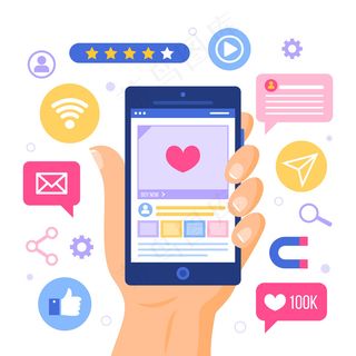 社交和连接营销手机概念