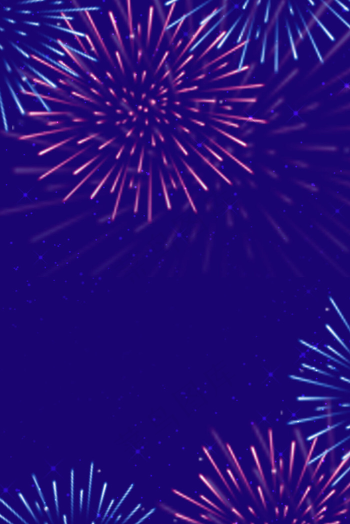 2019浪漫唯美烟花新年背景海报