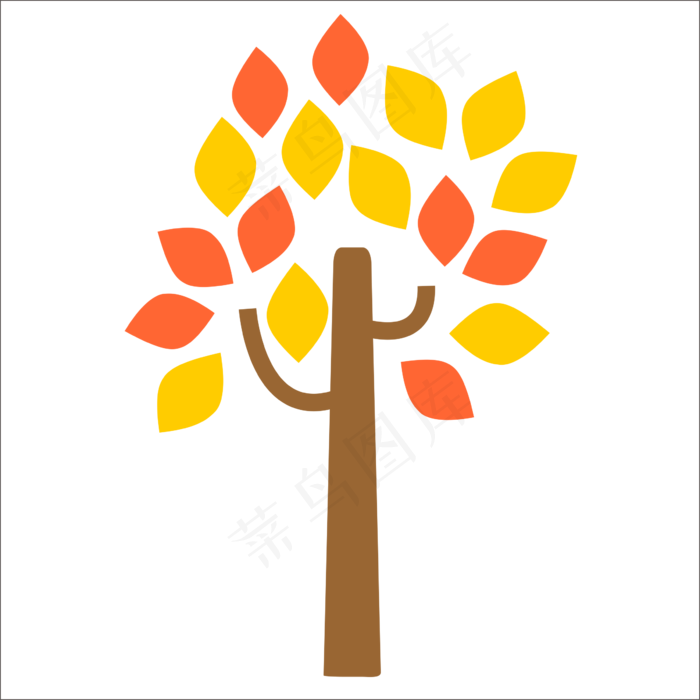 秋天的桔树(2366*2366px 300 dpi )ai矢量模版下载