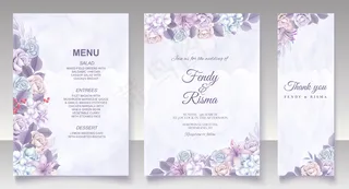 优雅的花模板结婚卡