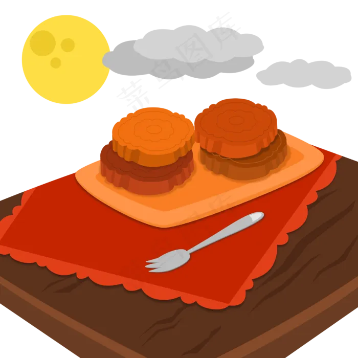 中秋月饼甜品(3000X3000(DPI:300))psd模版下载