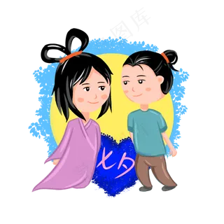 情人节七夕圆月浪漫牛郎织女