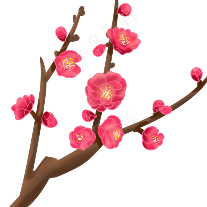 中国风复古红色梅花