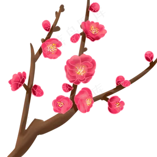 中国风复古红色梅花