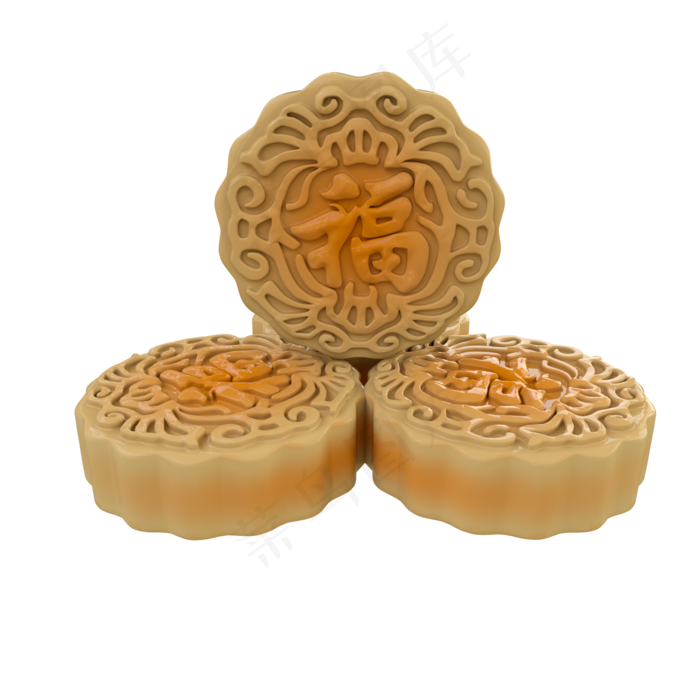 福字中秋月饼(2000*2000px 300 dpi )