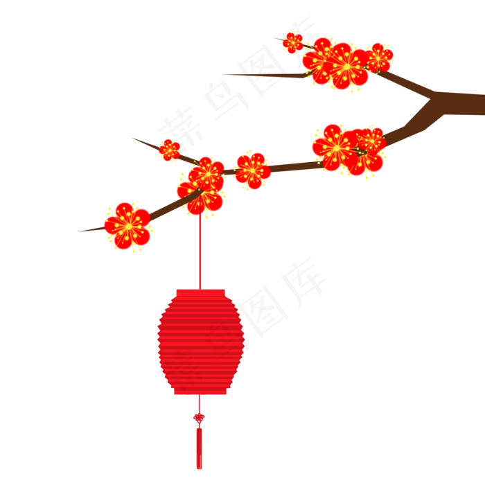 新年红梅灯笼(2000X2000(DPI:300))psd模版下载