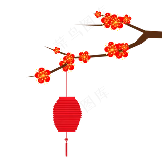 新年红梅灯笼