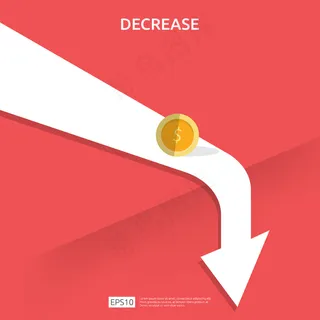 企业财务危机概念。钱掉下来的象征。