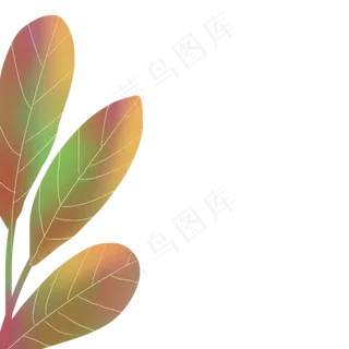 秋天创意彩色树叶免抠图