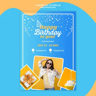 生日快乐海报模板