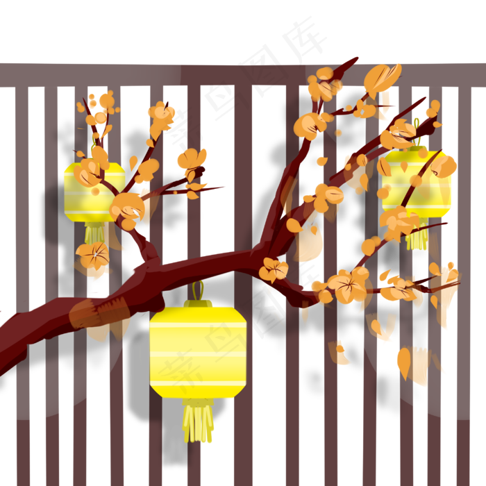 新春春节灯笼梅花(3000X3000(DPI:299))psd模版下载