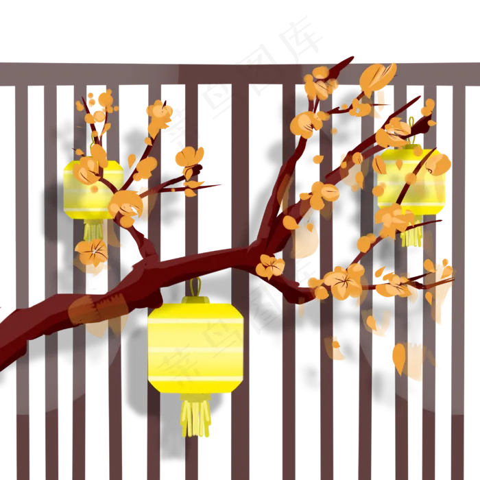 新春春节灯笼梅花(3000X3000(DPI:299))psd模版下载