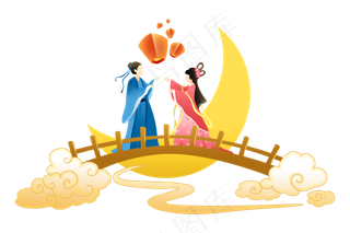 放孔明灯牛郎织女