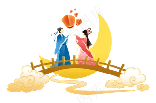 放孔明灯牛郎织女