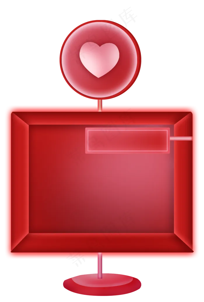 情人节红色亮心展台(2000X2960(DPI:299))psd模版下载