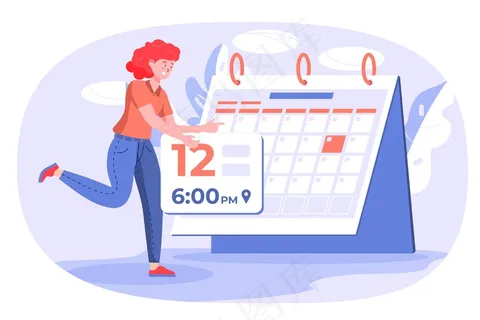 女人用日历来记住约会