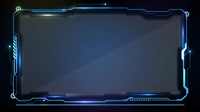 抽象的未来主义背景。蓝色发光科技科幻框架hud ui