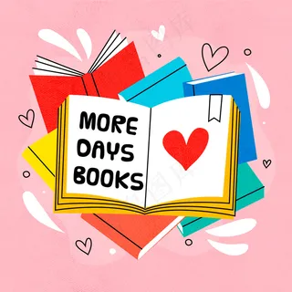 手绘世界图书日概念