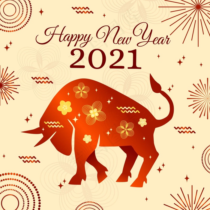 烟花快乐越南新年2021