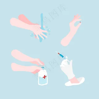 病毒传播预防设计元素集