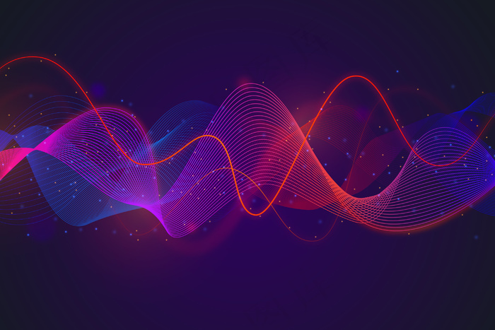 渐变红蓝均衡波背景