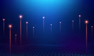 网络概念蓝色矢量图