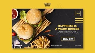 汉堡横幅banner模板