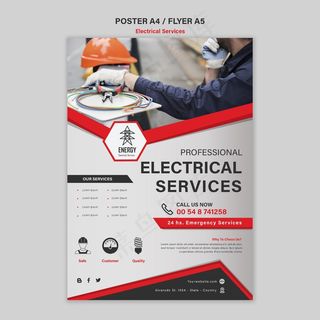 电气专家服务宣传单,DM传单风格