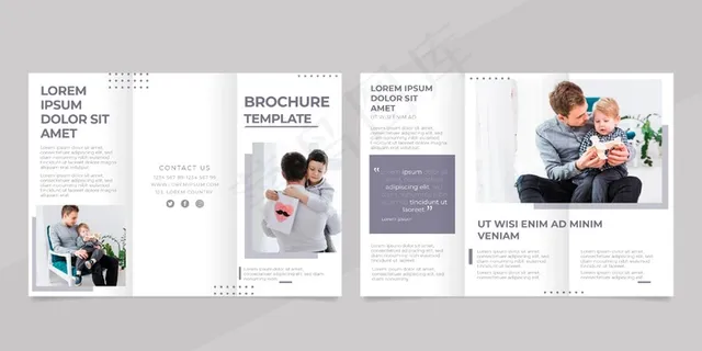 最小三折页小册子模板