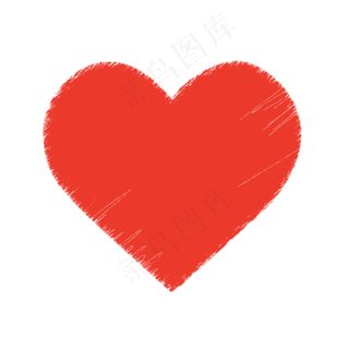 红色涂鸦手绘质感爱心