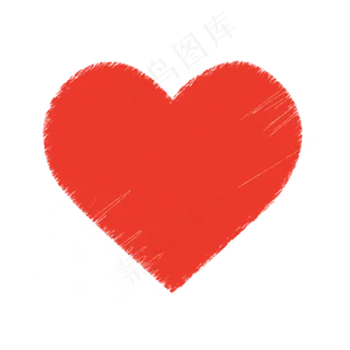 红色涂鸦手绘质感爱心