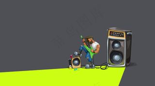 硬摇滚吉他手在黑暗中演奏