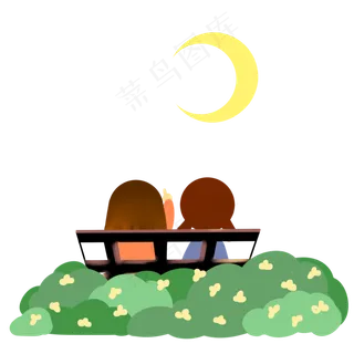 中秋节赏月小女孩