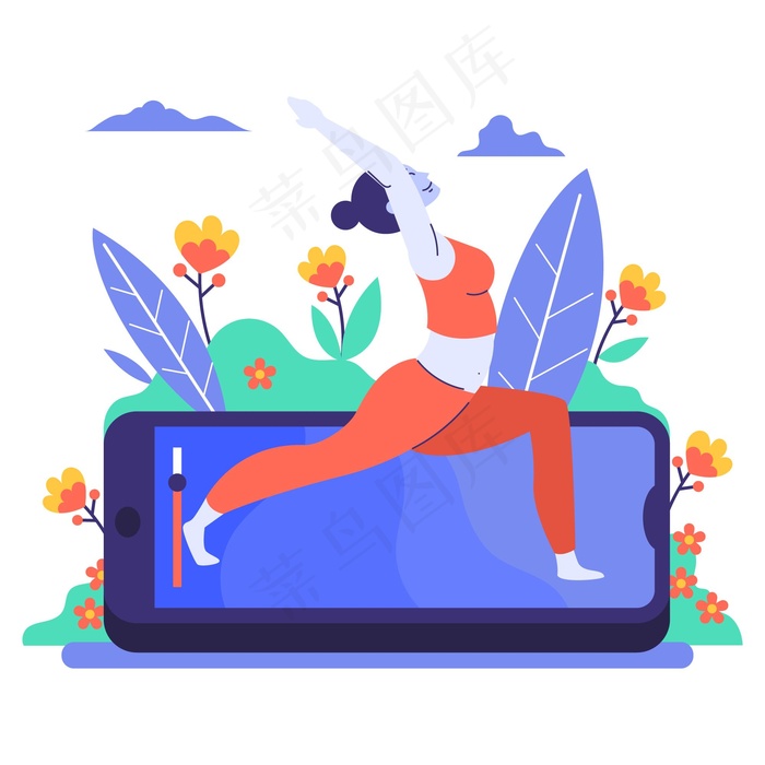 平面在线瑜伽课程概念