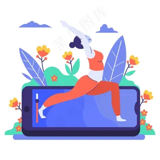 平面在线瑜伽课程概念