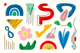 手绘抽象有机形状背景