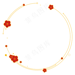 中式烫金圆弧红梅边框