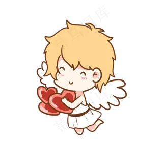 拿着很多爱心的丘比特