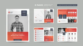 8页商业宣传册设计|年报和公司简介|宣传册和目录设计模板