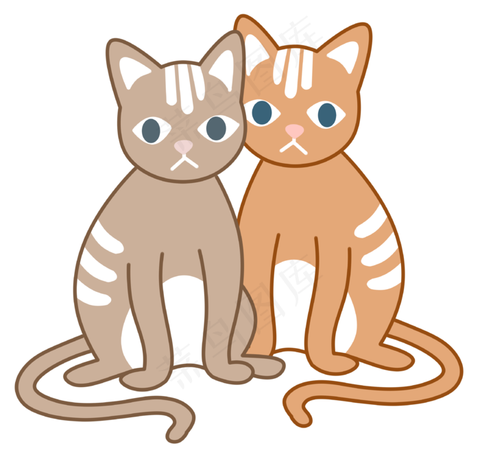 可爱情侣猫咪七夕素材(3328X3172(DPI:300))psd模版下载