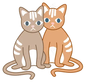 可爱情侣猫咪七夕素材