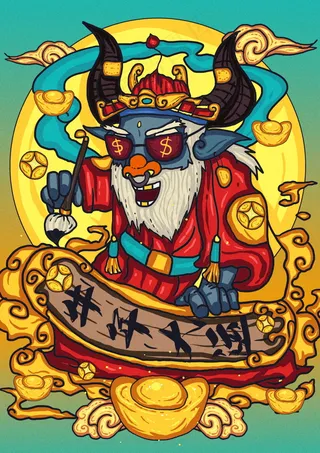 牛年插画 牛年海报 新春海报