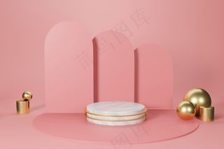 优雅3d渲染舞台展示背景模型样机