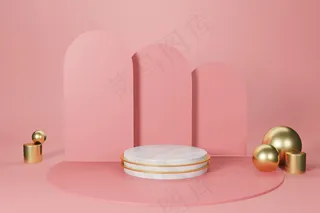 优雅3d渲染舞台展示背景模型样机