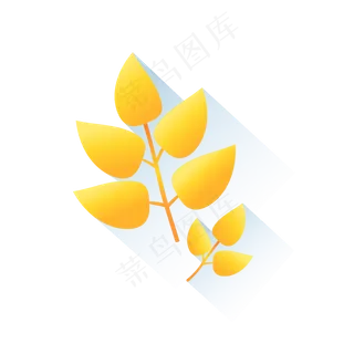 秋天秋叶秋意浓叶子卡通简约矢量