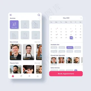 美容院预订应用程序