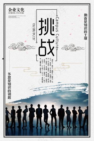 企业文化挂画  励志海报 诚信文明海报