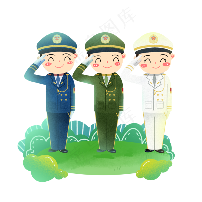 国庆节军人敬礼素材(2000X2000(DPI:300))psd模版下载