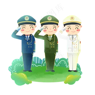 国庆节军人敬礼素材