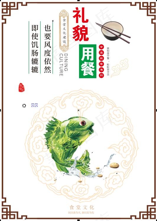 食堂文化展板cdr矢量模版下载